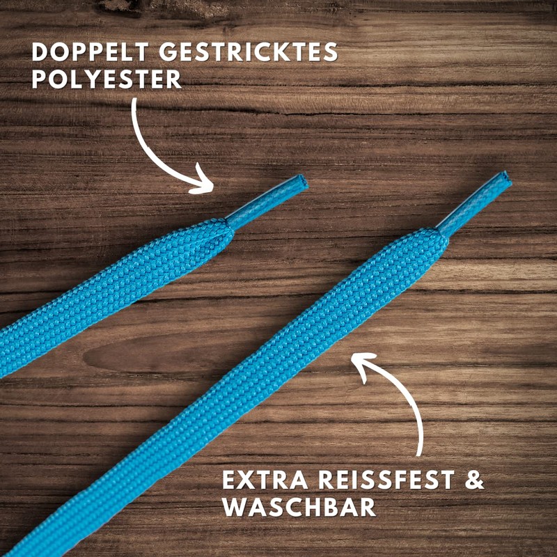 LaceHype 2 Pairs of Premium Shoelaces, Flat, Tear-Resistant, 10 mm