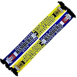 Generisch Hamburg-Dortmund Friendship Scarf, Blue, yellow, white, black, red