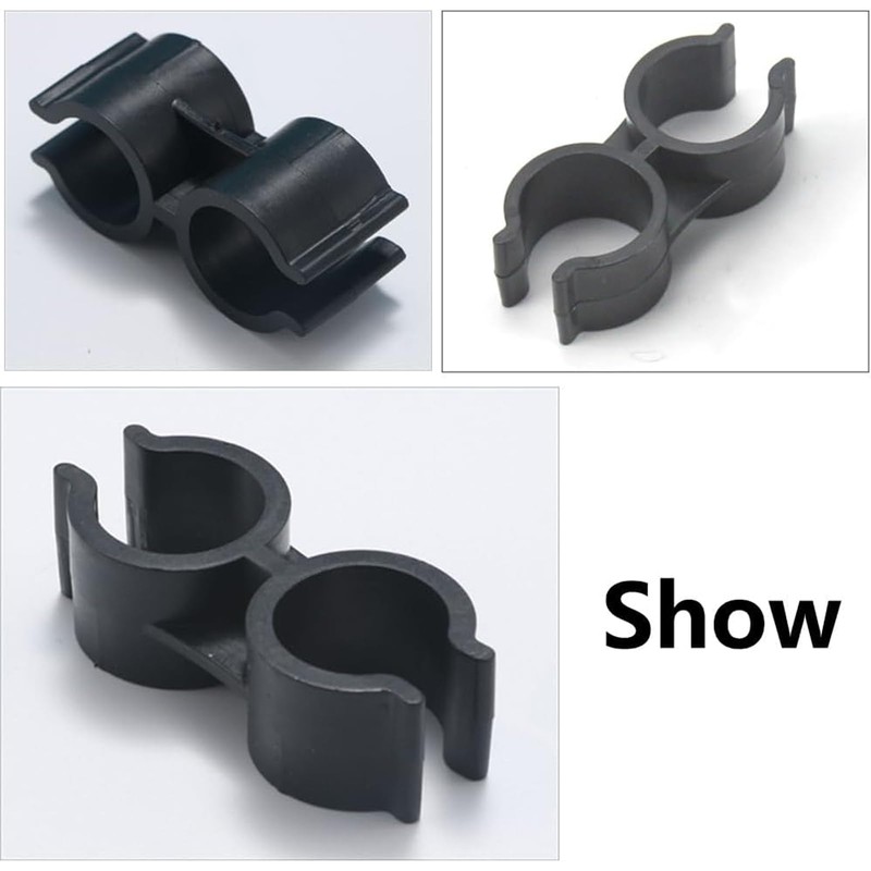 40PCS Double Clips Pipe Clamp Clips, PVC Plastic Shelf Pole