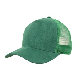llybrother Suede Caps Green Trucker Hat Baseball Cap Unisex Suede Hat Dad Hat Adjustable Suede Baseball Cap（Green）