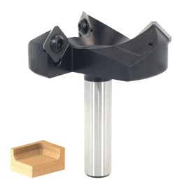 CNC Spoilboard Surfacing Router Bit 1/2 Shank, 3-Wings, 2-1/2” Cut Dia, 12x12x1.5 x45°Insert Carbide, Wood Planer Bit, Slab Flattening Router Bit, for Rabbeting Flycutter/Planing, by SICWOOD