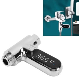 BuyWeek Shower Thermometer, LED Digital Baby Bath Thermometer, Aluminium Shower Water Thermometer for Home, Bathroom, Kitchen