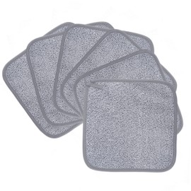 Polyte Premium Hypoallergenic Microfiber Makeup Remover and Facial Cleansing Cloth, 8 x 8 in, 6 Pack (Gray)