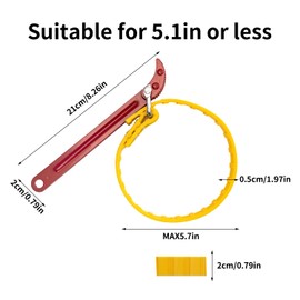 Sgehai 1pcs Belt Wrench,Strap Wrench,Oil Filter Wrenches,Oil Filter Tool,Oil Filter Removal Tool,Multi-Purpose Adjustable Strap Oil Filter Strap Opener Wrench