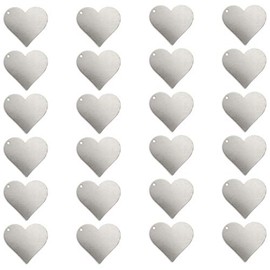 ImpressArt - Premium Metal Stamping Blanks for Metal Stamping and Jewelry Making (24 Pack) (3/4" Heart w/Hole, Aluminum)