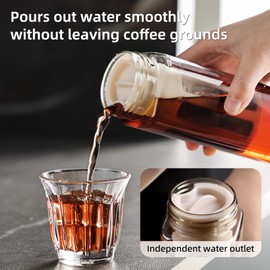 Bincoo 480ml Portable Cold Brew Cup with Removable Filter&Clean Brush, Tritan Plastic Iced Coffee Maker, Rectangle Small Iced Coffee Cups with Scale for Iced Tea/Coffee (White)