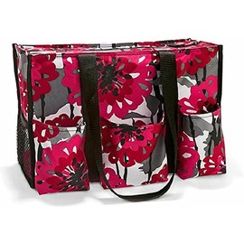 Thirty-one zip top Organizing Utility tote shoulder bag in Bold Bloom