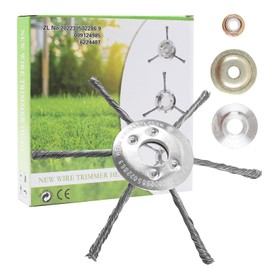 MaxEarn Steel Wire Grass Trimmer Head, 6 Cutter Head Brushcutter, Wire Weed Blade for Moss Grass Removal Garden Lawn Mover Power Tool (Bore Diameter 25.4mm)