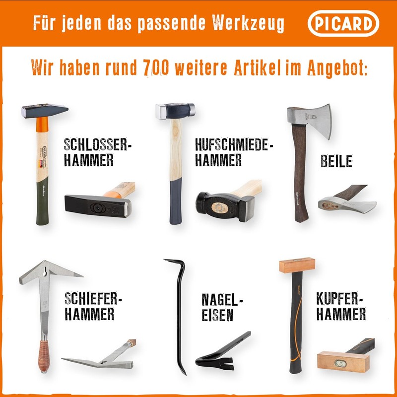 Picard Full-Steel Roofing Hammer, Carpenters Hammer, Checked Face, Magnetic Nail