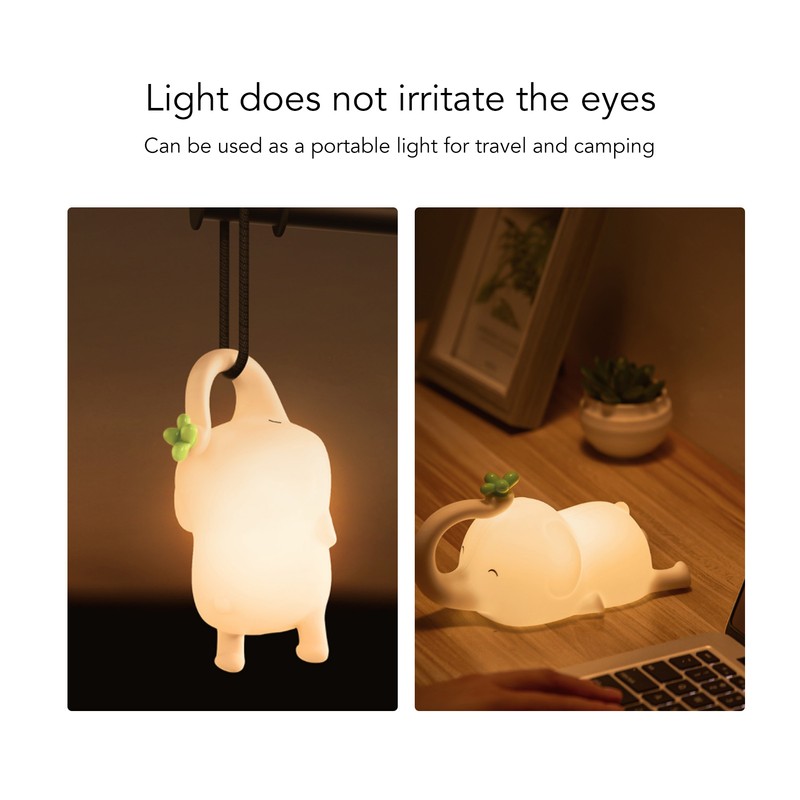 Night Light Silicon Elephant Nursery Night Lights 3 Brightness USB