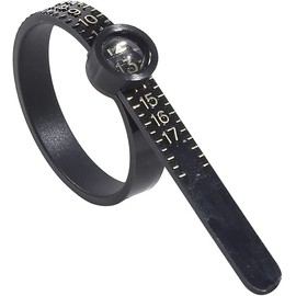 1-17 USA Black Ring Sizer Measuring with Magnifying Glass Reusable Finger Size Gauge Measure Tool Ring Finger Sizer Jewelry Sizing Tools Rings Size Jewelry Sizers and Mandrels