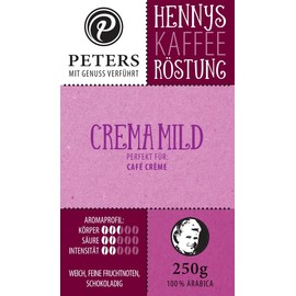 Peters Mit Genuss verführt | Henny's Roasting Crema Mild | Talking Coffee AR | Augmented Reality App | Whole Beans | Coffee Beans | Ideal for Fully Automatic Machines | Arabica | With Caffeine | 250 g
