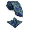 S&W SHLAX&WING Men's Necktie Set, Pocket Square Necktie, 57.9 inches