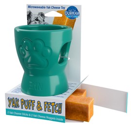 Durkha Puff & Fetch Dog Toy – Interactive Toy for Mental Stimulation, Physical Exercise, and Stress Relief, Reusable & Microwave-Safe - Teal