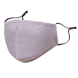 VyS Pro Washable 3-Layer Cotton Mask with Filter Pocket. 1 Mask & 5 PM2.5 Filters per Bag (Grey Color Mask)