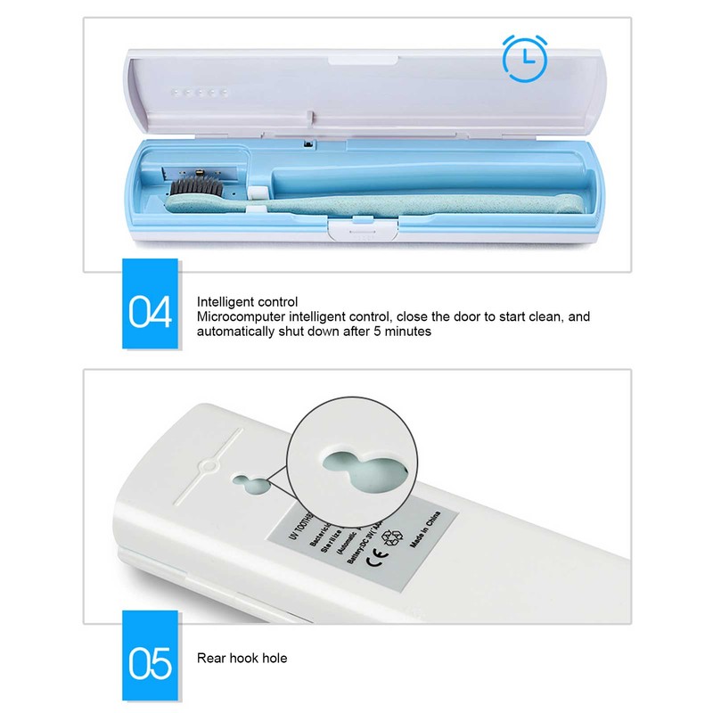 UVC Toothbrush Case LED Storage Box Cleaning USB Rechargeable Toothbrush