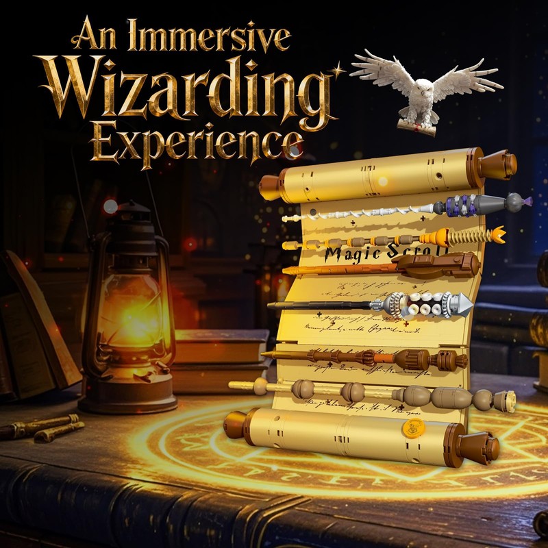Sosuy Magic Scroll Wand Building Blocks Set — Wizard Scroll