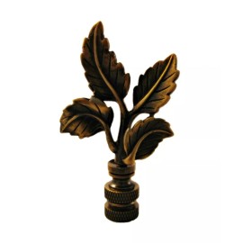 Lite Accents Lamp Finial-4 LEAVES-Aged Brass Finish, Highly detailed metal casting