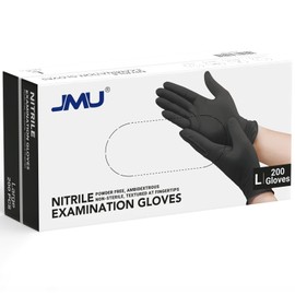 JMU JMU Black Nitrile Gloves Large, 200 Count, 3.5 Mil, Latex Free, Powder Free, Disposable Nitrile Exam Gloves