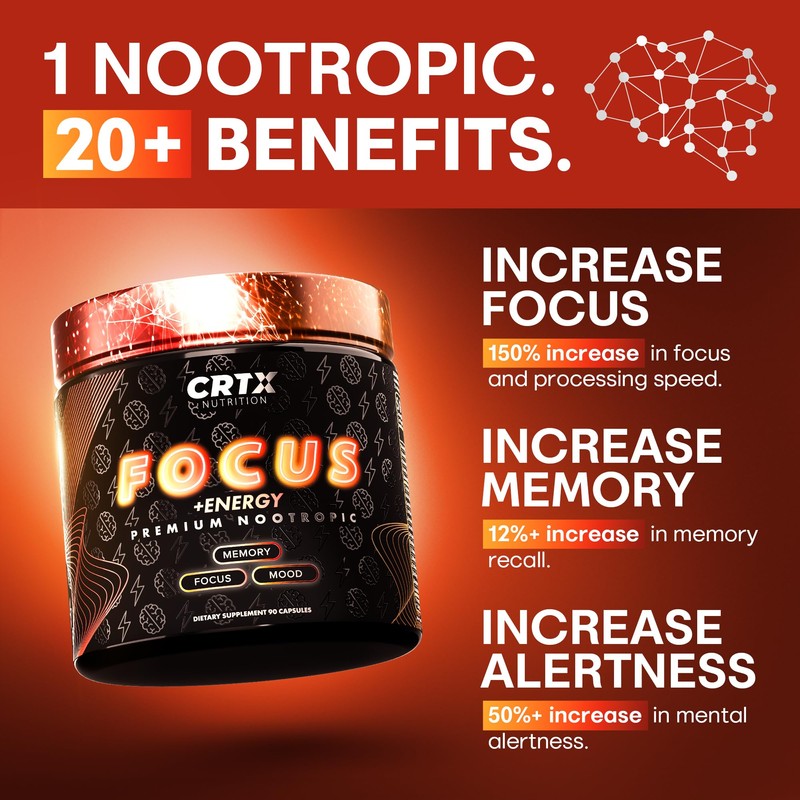 Nootropic Strongest Focus Supplement - Clinically Backed Ingredients Made in