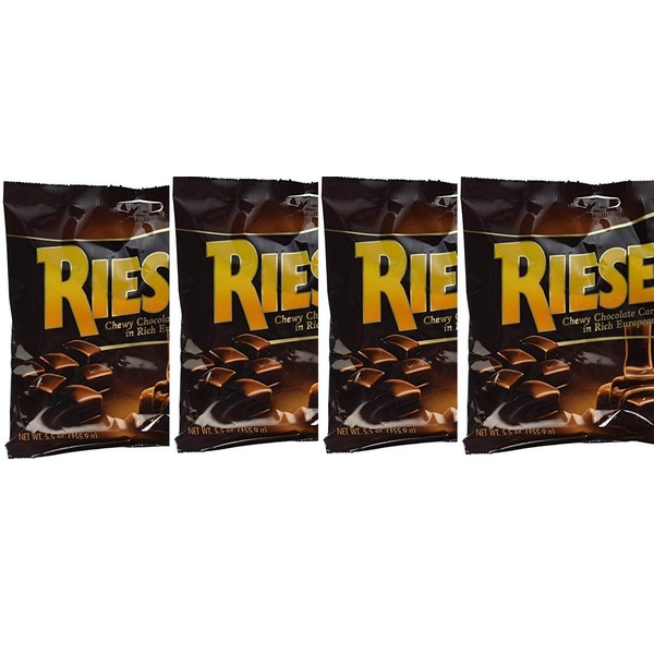 RIESEN Chewy Chocolate Caramels, Dark Chocolate 5.5 oz(pack of 4)