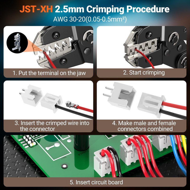 Preciva Crimping Tool Connector kit - AWG28-16/0.08-1.5mm² Ratcheting Crimper with