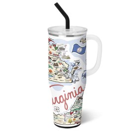 Swig Life 40oz Mega Mug, 40oz Tumbler with Handle and Straw, Extra Large Insulated Tumblers, Cup Holder Friendly Travel Mug (Virginia)