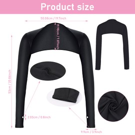 Lusofie 2 Pcs Golf Sleeves for Sun Protection Women Black Sun Sleeves for Women UV Protection Cooling Shawl with Finger Hole Cooler Shrug for Men Outdoor Golfing (Black)