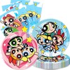 40Pack Power Girls birthday Party Supplies include 20 plates, 20
