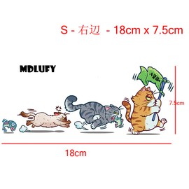 MDLUFY Car Sticker Cartoon Cat Cat Cartoon Waterproof Funny Sticker for Cars and Motorcycles Hiding Scratches Dents Cute Decorative Stickers Easy to Install Universal Car Door Window Wall Sticker (Set