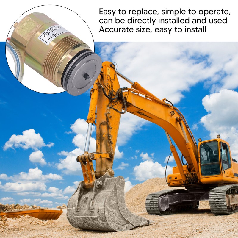 Hydraulic Pump Solenoid Valve Brass 2 Pins Excellent Performance Excavator