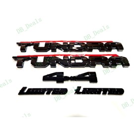 TOYOTA Overlay Gloss Blackout Door Tundra Limited Rear 4X4 Emblem Badge 2022+ Tundra