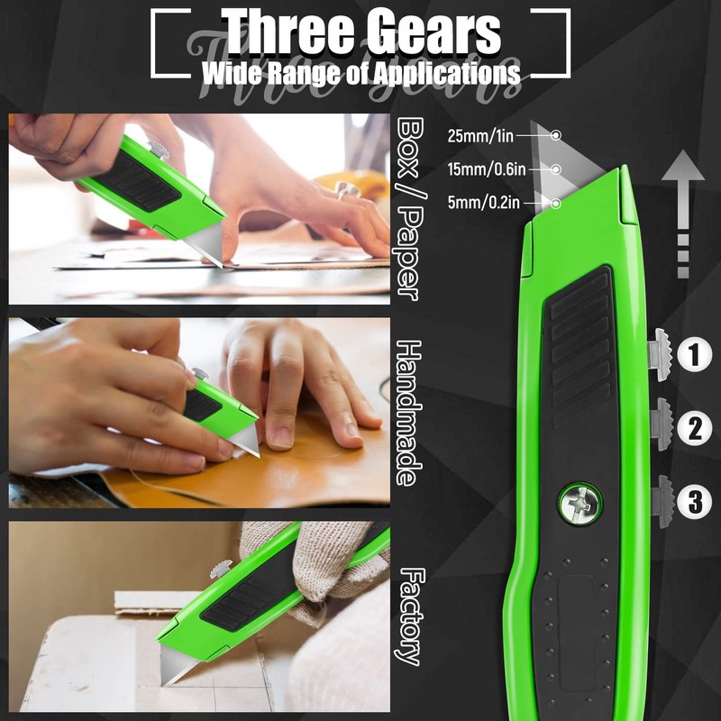 Jetmore 6 Pack Utility Knife, Colorful Retractable Box Cutter with