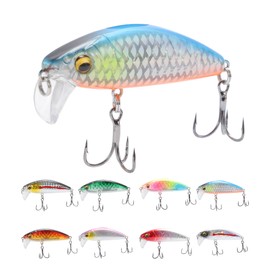 CAPASTEC Minnow Lures with Lips with Rattle, Rattle, Sea Bass Sinking Minnow, Hillam Lure, Freshwater and Saltwater, 2.2 inches (5.7 cm), 0.3 oz (8 g), Blue, 1 Piece