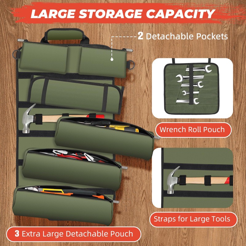 Tool Roll Up Bag, Gifts for Him Men Dad Husband