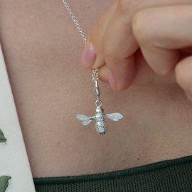 Lily Charmed - 925 Sterling Silver Bee Pendant Necklace