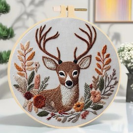 Huacan Embroidery Kit for Beginners Adults Includes Stamped Pattern, Hoop, Colour Threads, Tools, Easy to Follow Instructions