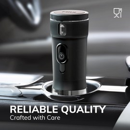 ABIRDAY Portable Coffee Maker Mini Espresso Coffee Machine 100W Car Coffee Maker Self-Heating Travel Espresso Coffee Machine for NS Capsule & Ground Coffee for Car Camping, RV, Hiking, Black