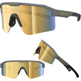 EAZYRUN HD 24k gold Polarized ski Sunglasses for Women & Men, for Running Cycling Fishing Driving gift