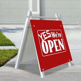 4 UNITS WHITE Real Estate New Open House Sign A-Frame Sign Holder Stand 22"x18"(WxH) （Frame ONLY） (4 UNITS)