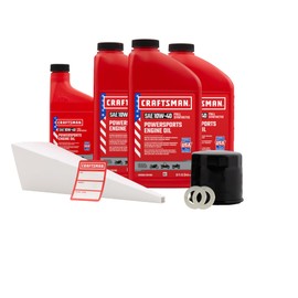 CRAFTSMAN Oil Change Kit compatible with Suzuki C90/C90T Boulevard 10W-40 Full Synthetic - In The Kit: 3.5 Quarts of Oil, 1 Filter, 1 Crush Washer, 1 Oil Change Sticker (CMXOKLT400299)