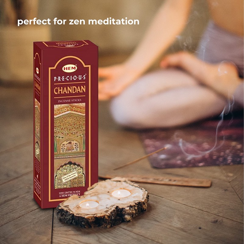 Hem Precious Chandan Incense Sticks,Pack of 6-20 agarbattis Each Total
