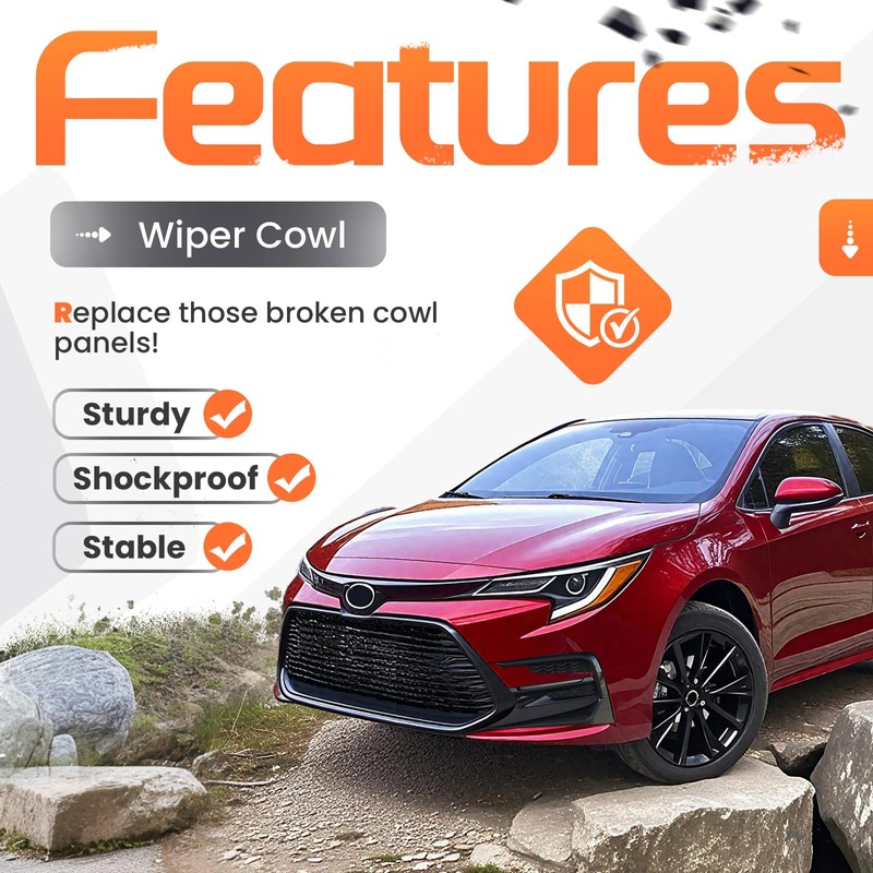 JMTAAT Windshield Wiper Cowl Panel Compatible with 2019-2023 Toyota Corolla