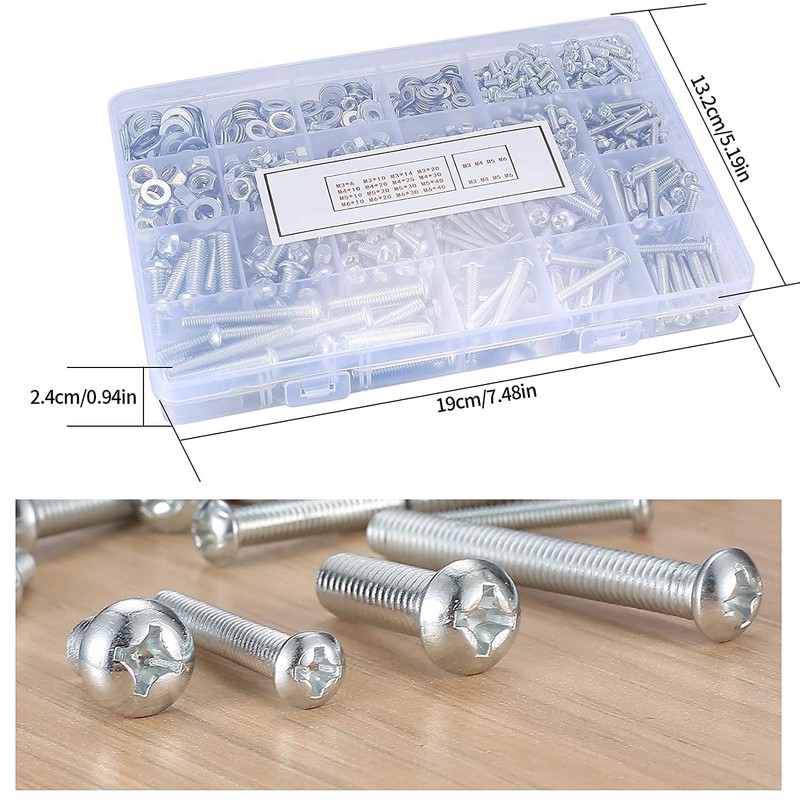 ItMvmt 1080 Pcs Screws and Nuts Assortment Kit, Metric Machine