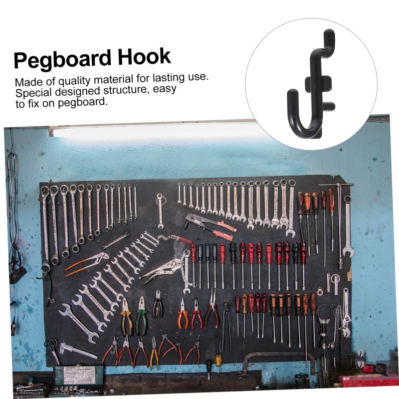 BIUDECO 100PCS J Shape Pegboard Hooks Plastic Display Shelf Hanger
