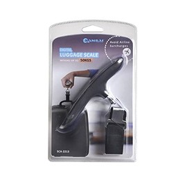 Sansai Electronic Digital Portable Luggage Scale 50KG Travel Hanging Weight BLK