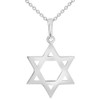 Polished 14k White Gold Simple Jewish Charm Star of David