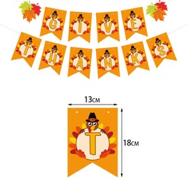 Thanksgiving Day Turkey Banner,Thanksgiving Bunting Banner Garland Turkey Sign for Thanksgiving Party Decorations,Thanksgiving Hanging Banner,Maple Leaves GIVE THANKS Banner for Thanksgiving Day