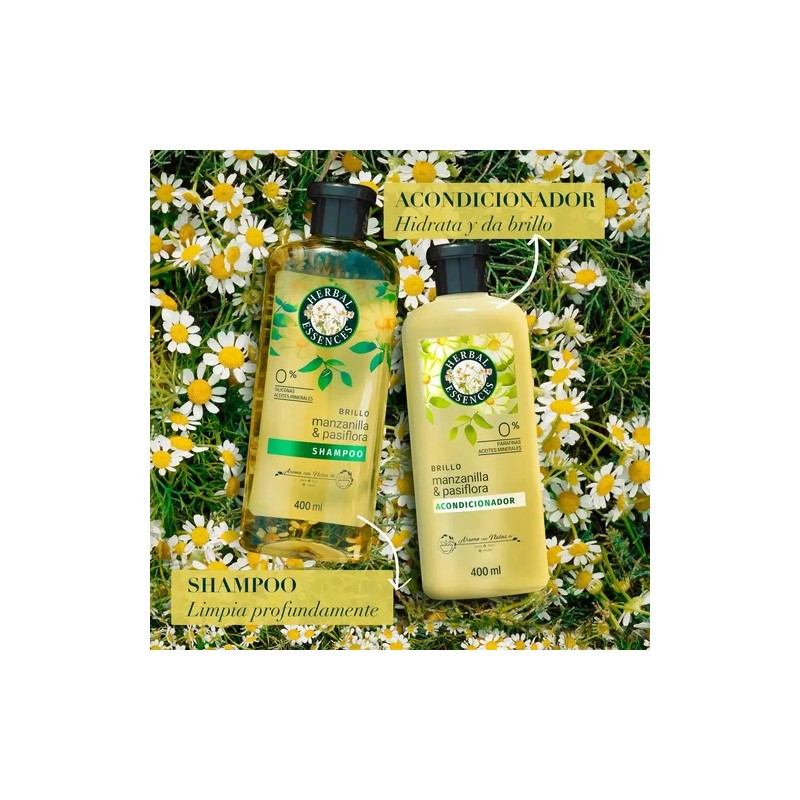 Shampoo Herbal Essences Brillo Manzanilla Pasiflora 400 ml