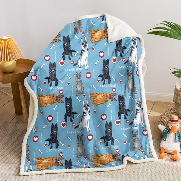 AILONEN Belgian Malinois Dog Blanket for Kids Adults, Cartoon Variety